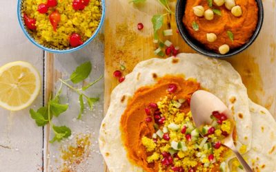 Rezepttipp „Orientalischer Couscous-Humus-Wrap“